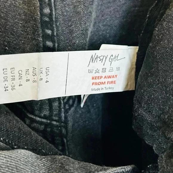 2/$30 Nasty Gal Collection Size 4 Fringe Stone Wash Black Jeans Western Concert - Picture 7 of 8